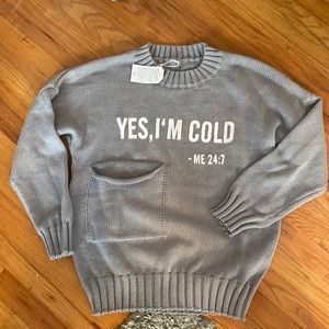 Gray light weight sweater size L NEW W/ tags